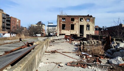 Ruins of an Abandoned Building in Tragic American City of Madison