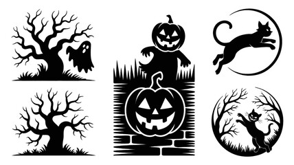 Obraz premium Halloween Collection SIlhouette Set