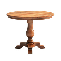 Round Wooden Table with Pedestal Base
