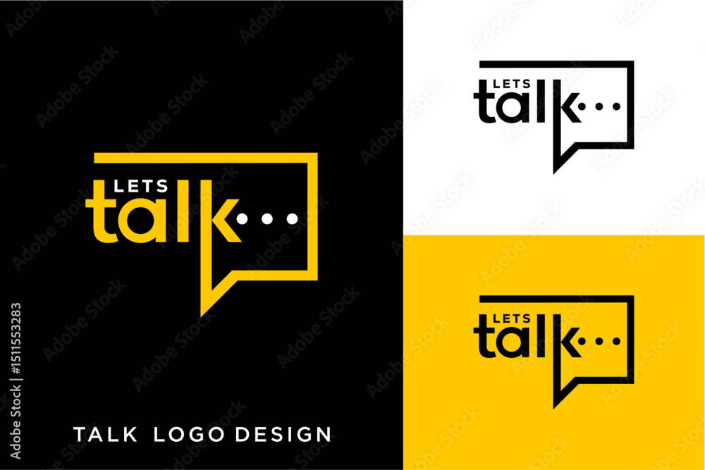 Fototapete word talk forms a conversation column, modern minimalist geometric circular font with rounded edges