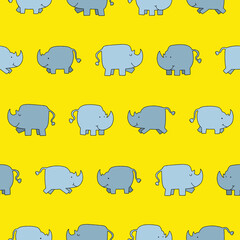 Vector Rhino Pattern Illustration Seamless for Wallpaper Background Cover Packaging