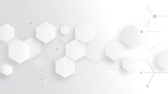 Modern abstract white background with faint embossed hexagon patterns, symbolizing molecular structures and precision medicine - Powered by Adobe