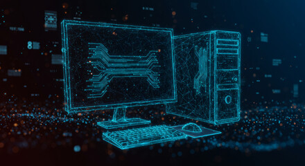 Digital Computer Network Futuristic Technology Concept