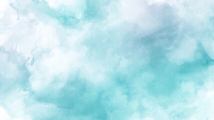 Obraz premium Smoky watercolor background in soft sterile hues baby blue, ice white, and mint giving dreamy sterile lab-inspired look