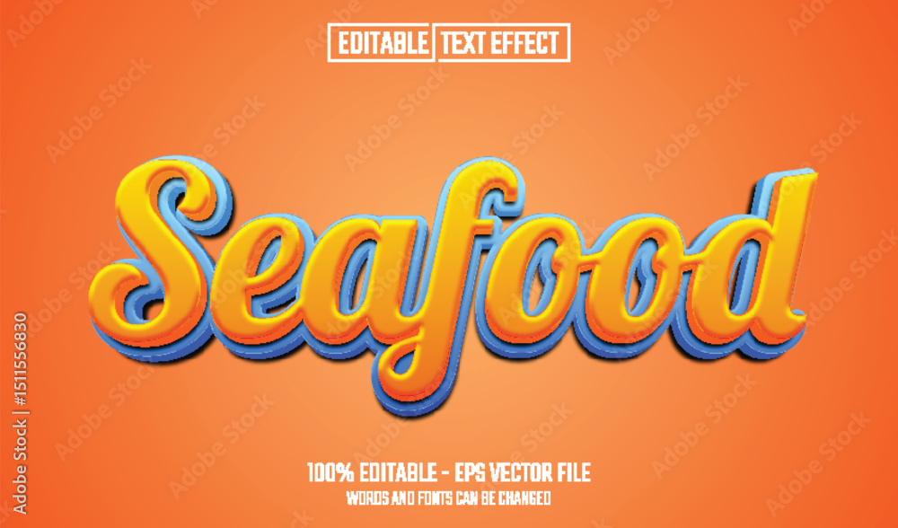 Canvas Prints seafood editable text effect