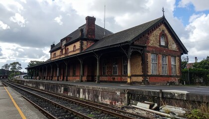 Abandoned Victorian Train Station Amidst Industrial Ruins