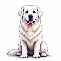 Obraz premium Great Pyrenees Puppy Vector Illustration isolated