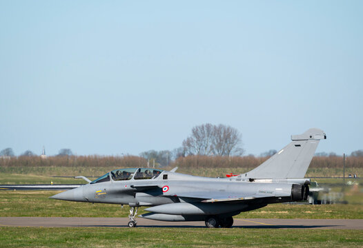Dassault Rafale fighter jet on runway during NATO exercise