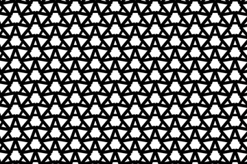 black and white triangle pattern form letter Aseamless pattern
