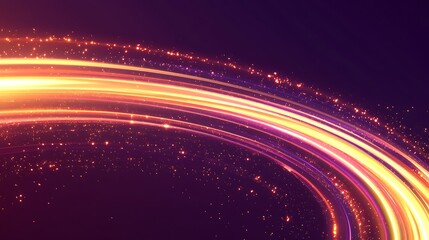 Abstract glowing circular trails