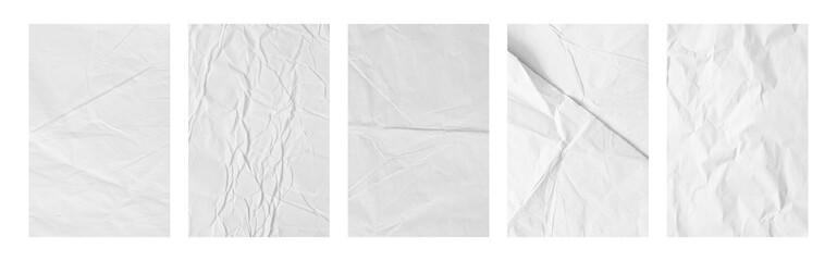 background with scattered overlay of crumpled white paper.	