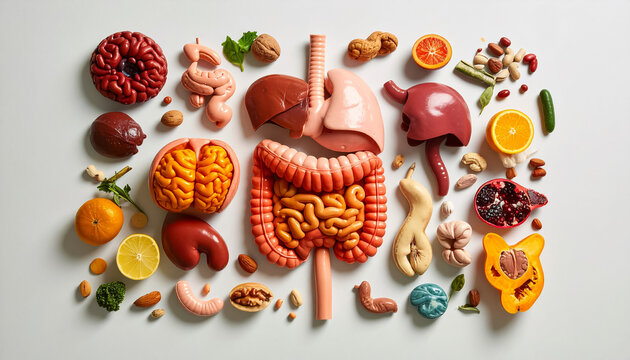 Colorful Digestive System Layout &ndash; Non-Realistic Medical Graphic