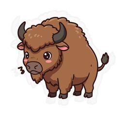 Fototapeta premium Buffalo Mascot Illustration Animal Art