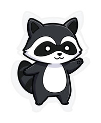 Raccoon Mascot Illustration Cute Animal