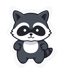 Cute Cartoon Raccoon Mascot Vector Illustration, Playful Forest Animal Graphic
