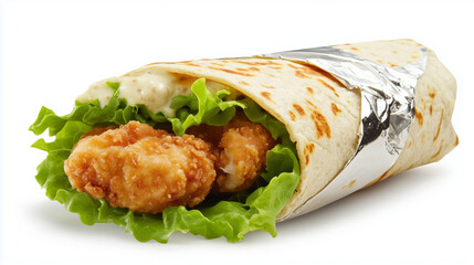 Grilled chicken and fresh vegetable wrap, a healthy and tasty lunch or dinner meal