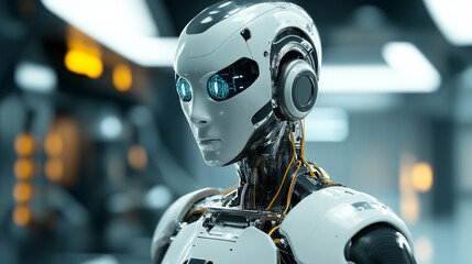 Close up of futuristic robotic metal engines designed for cyborg vehicles