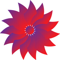 Abstract red flower with gradient .