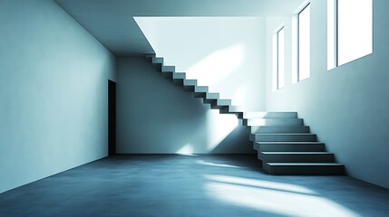 Obraz premium Modern stairway in minimalist interior