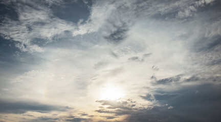 the sky was dark and cloudy, and the sunlight was bright orange.