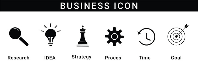 Set of Business icons. Business  web icons in flat style.   Vector illustration.