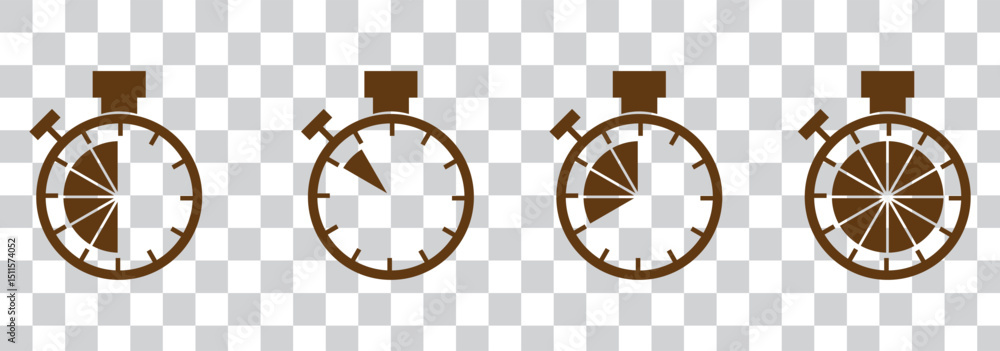Poster timer vector icon set. time measurement tools collection.