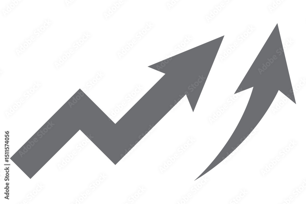 Poster graph arising icon set, growth graph icon set vector eps 10