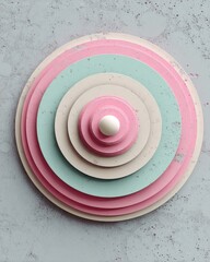 Pastel Pink and Teal Layered Circles Abstract Background