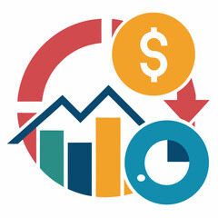 Profit and loss icon on white background