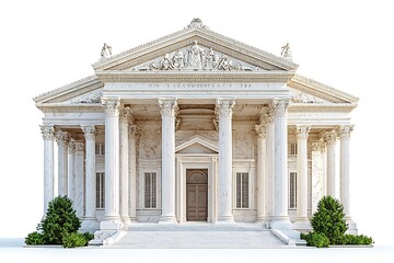 Obraz premium Government building with symmetrical column layout high resolution photo