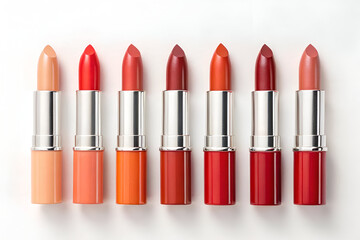 Obraz premium lipstick isolated on white background, set of lipsticks 