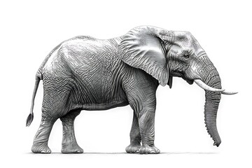 Obraz premium Majestic elephant wildlife pencil art high resolution photo