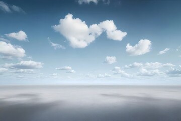 青空と白い雲が広がる風景 静寂と開放感のあるクリーンな背景デザイン