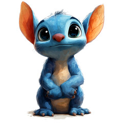  Cute Blue Alien Creature with Big Eyes