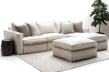 Modern cream sectional sofa design high resolution photo