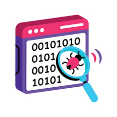 Debugging  Vector style icon. Eps 10 file