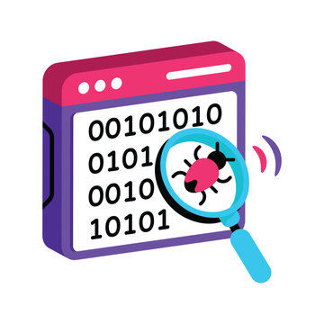 Debugging  Vector style icon. Eps 10 file