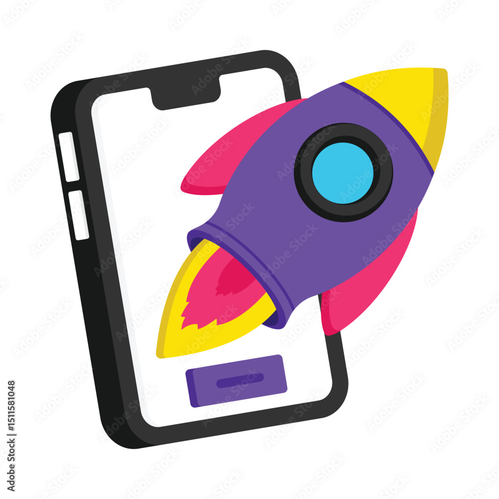 Aufkleber app launch vector style icon. eps 10 file
