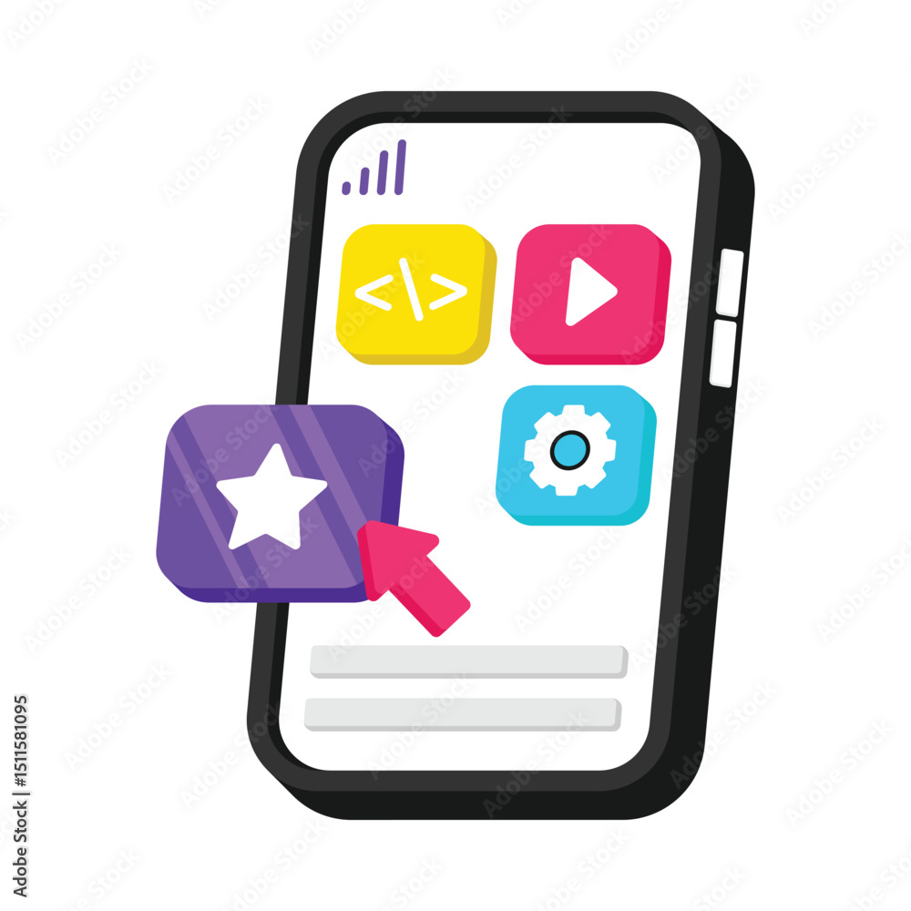 Poster mobile applications vector style icon. eps 10 file