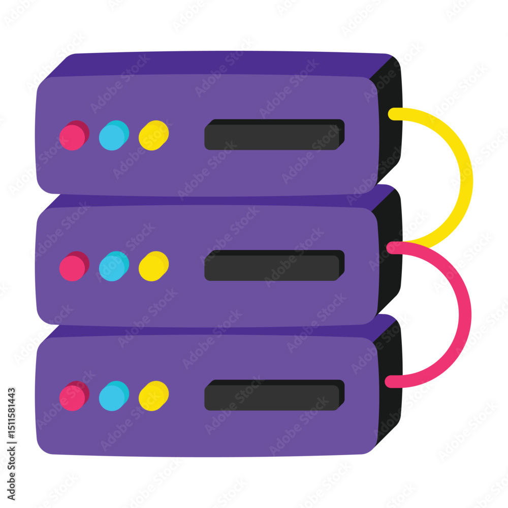 Poster server vector style icon. eps 10 file