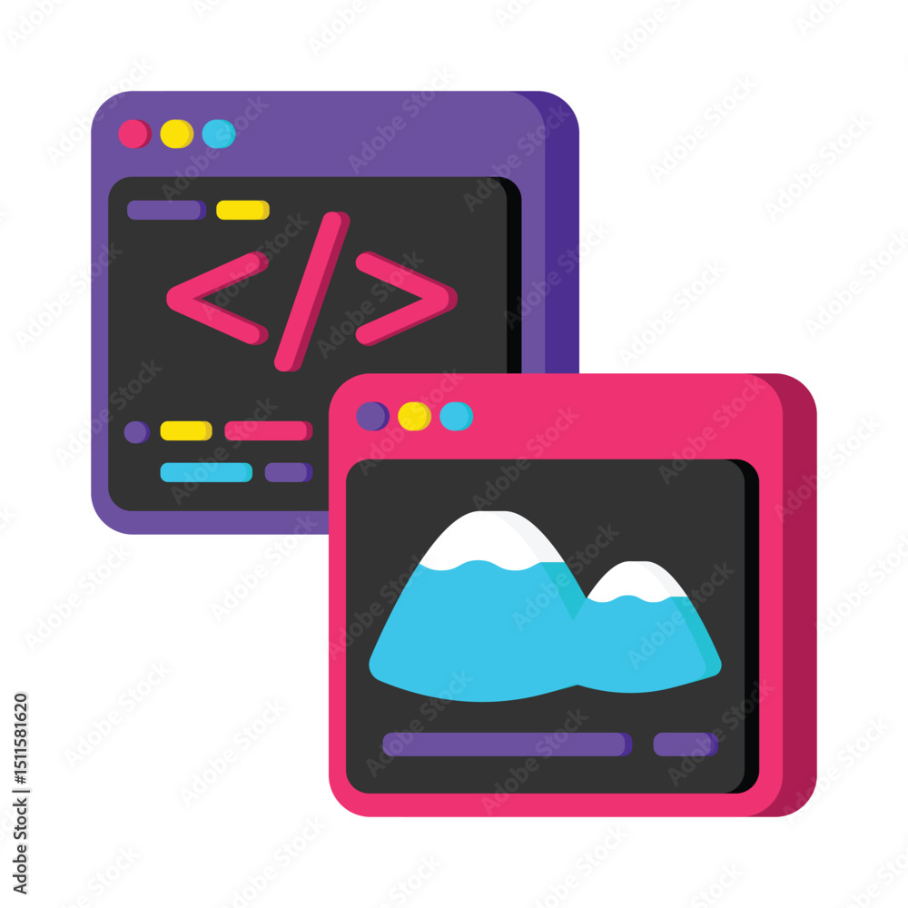 Poster image mapping vector style icon. eps 10 file