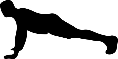 Silhouette of a person doing push-ups