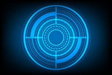 Abstract Futuristic Technology Background Glowing Circular Design