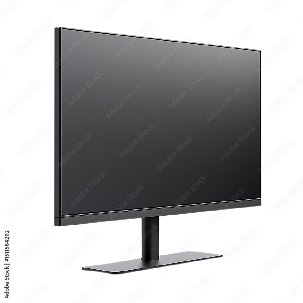 Poster modern black computer monitor isolated on transparent background