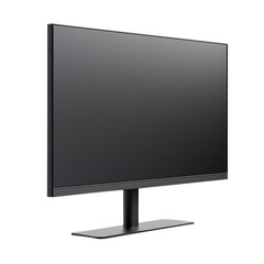 Modern black computer monitor isolated on transparent background