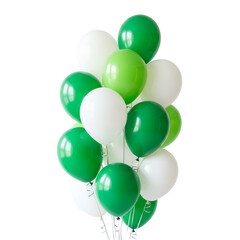 green balloons isolated on white