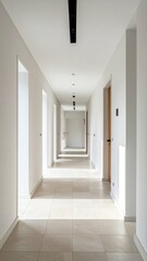 Minimalist Modern Hallway with Clean Lines and Natural Light