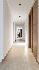 Bright and Minimalist Hallway with Natural Light and Clean Lines