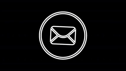 Email message Icon animation. Animated email icon with transparent background. symbolising a messaging or chat function for digital communication platforms. - Powered by Adobe