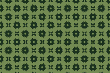 Fototapeta premium A striking black and white pattern with repeating floral bursts and crescent elements arranged in a rhythmic, diagonal layout.